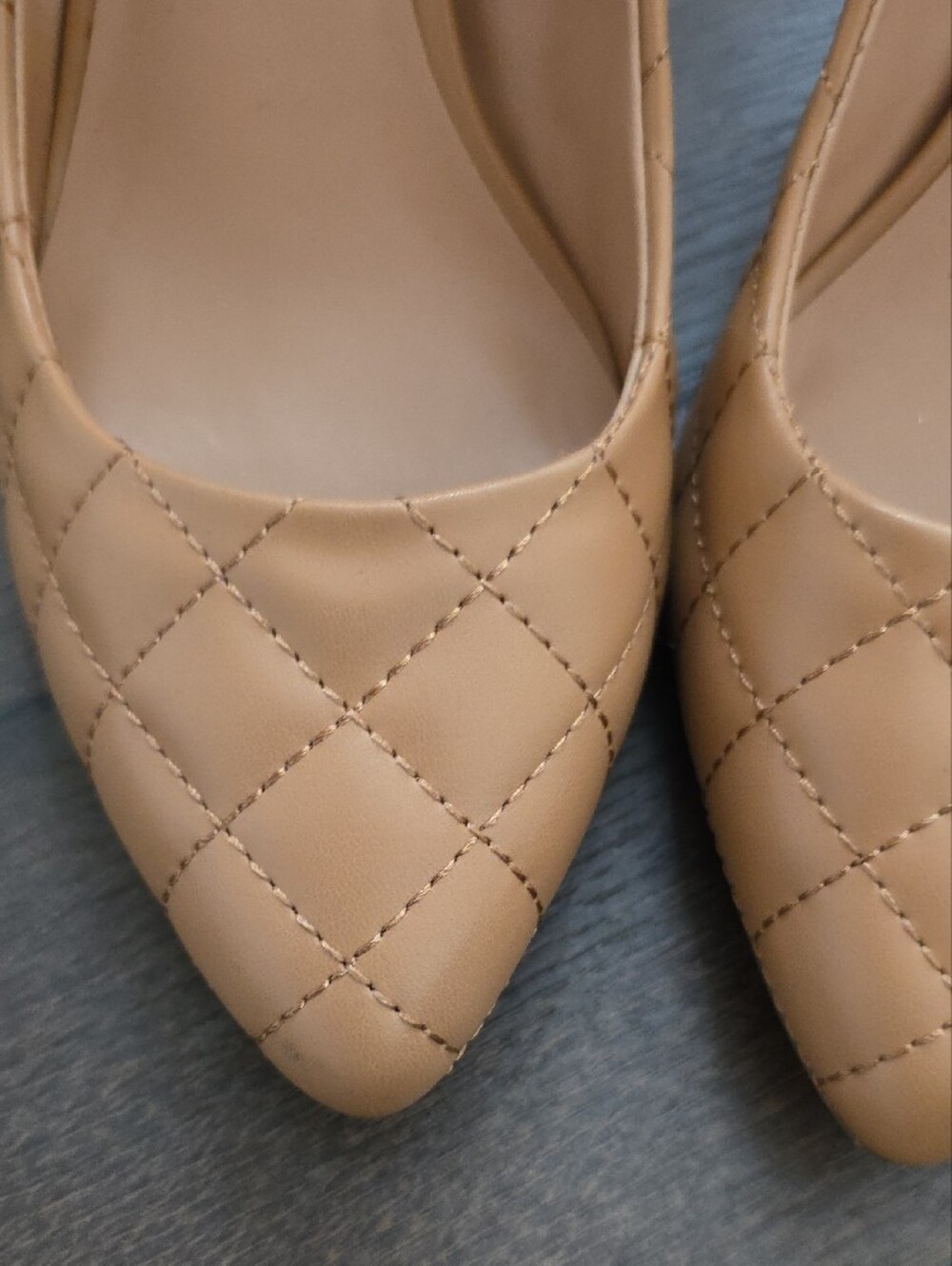 INC International Concepts Quilted Beige Pointed-Toe Pump - Picture 3 of 9